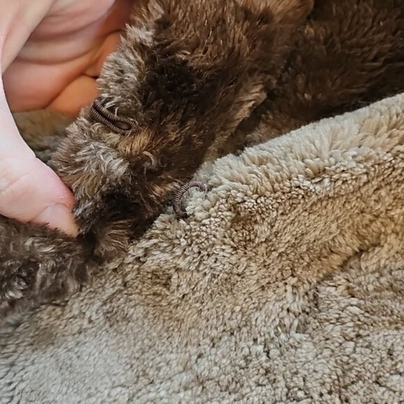 Vintage Beaver Fur Swing Coat Cropped Sleeve Jacket Medium - Picture 6 of 12